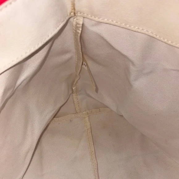 Kate Spade Red Circle Print Canvas Tote Bag with Leather Trim GUC - Picture 9 of 13